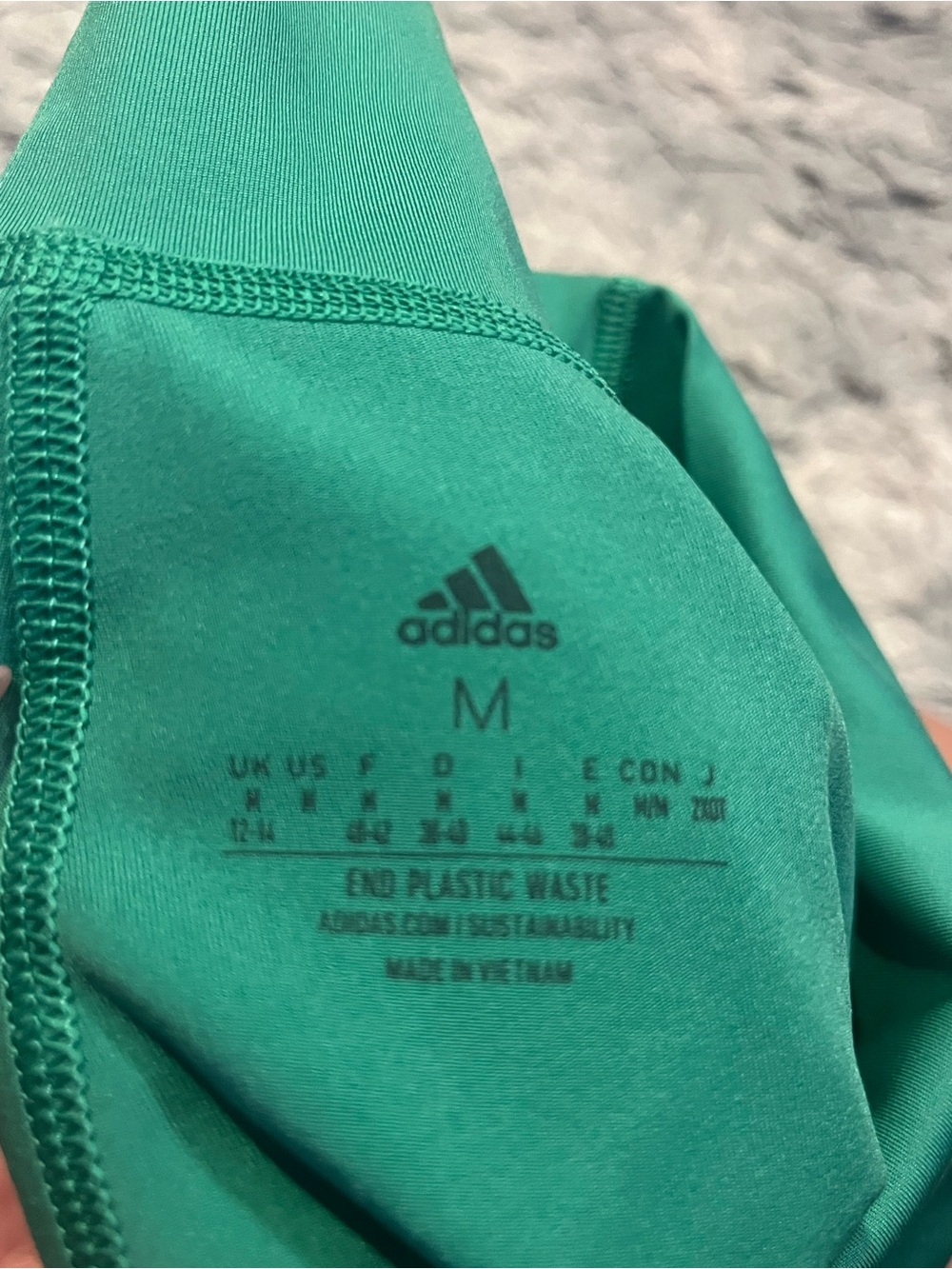 Women’s Adidas High-Waist Green Bike Shorts - Picture 3 of 3